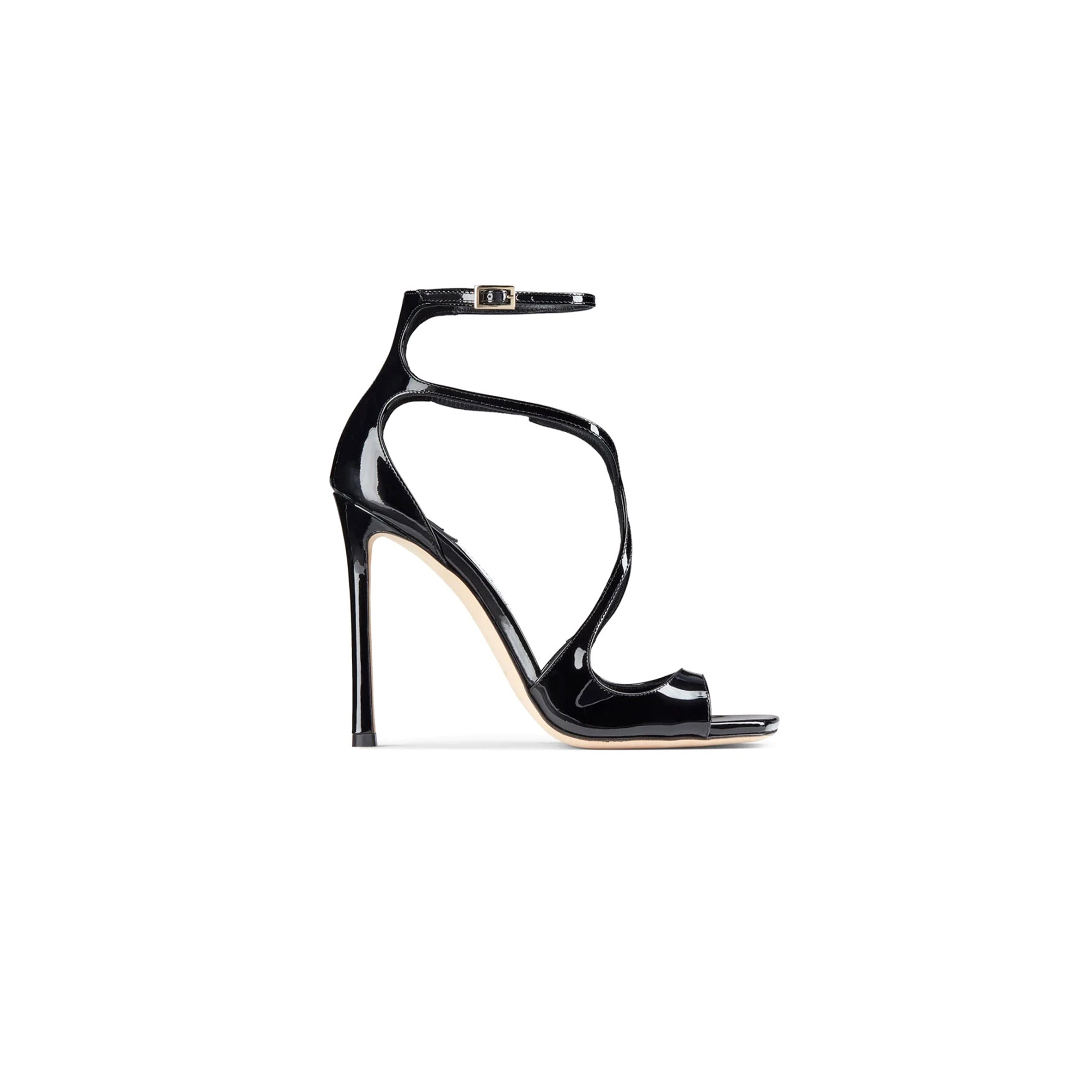 Ji*y Ch* azia 110 black patent leather sandals azia110pat